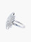 Bague 51 Bague fleur en or blanc 750 pavée de diamants 58 Facettes
