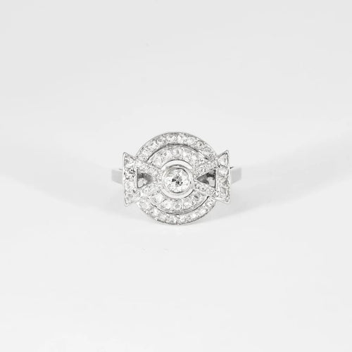 Bague 56 Bague Art déco - Diamants en platine vers 1925 58 Facettes