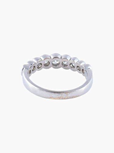 Bague 52 Demi-alliance - Bague en or blanc 750 sertie de diamants 58 Facettes