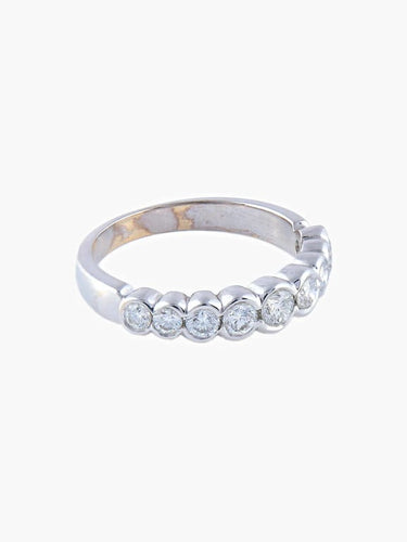 Bague 52 Demi-alliance - Bague en or blanc 750 sertie de diamants 58 Facettes