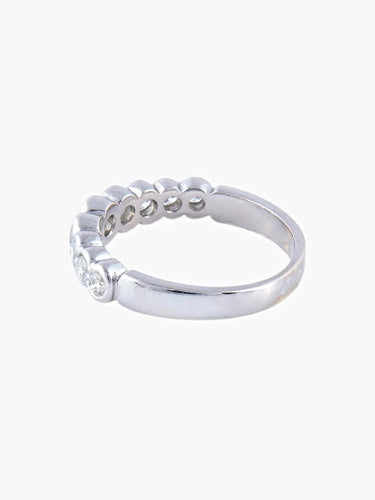 Bague 52 Demi-alliance - Bague en or blanc 750 sertie de diamants 58 Facettes