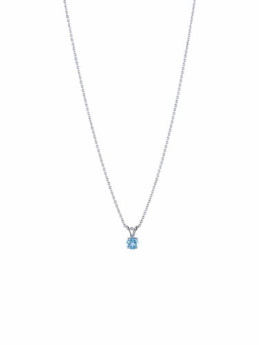 Collier Pendentif sur chaîne en or blanc 18 ct et aigue-marine 58 Facettes