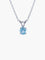 Collier Pendentif sur chaîne en or blanc 18 ct et aigue-marine 58 Facettes
