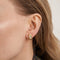 Boucles d'oreilles GROSPIRON Joaillerie - Demi-créoles en or jaune 750 serties de diamants 58 Facettes