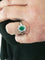 Bague 56 Bague marguerite en or blanc avec émeraude et diamants 58 Facettes