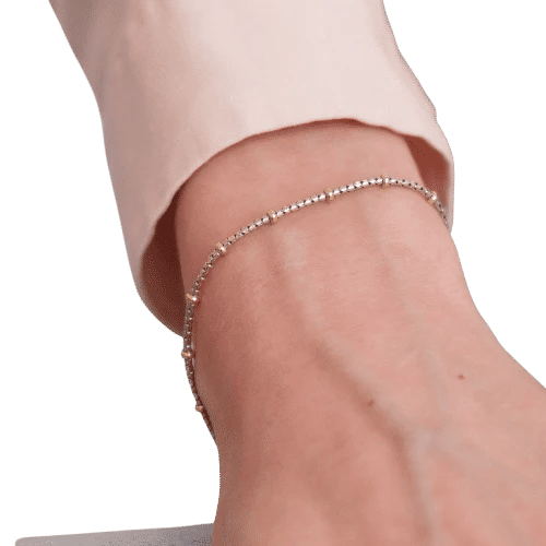Bracelet Bracelet en or jaune 750 et argent sterling 925 58 Facettes