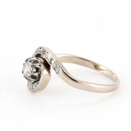 Bague 52 Bague Tourbillon en or jaune et blanc 18 carats sertie de diamants 58 Facettes