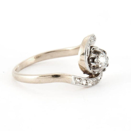 Bague 52 Bague Tourbillon en or jaune et blanc 18 carats sertie de diamants 58 Facettes