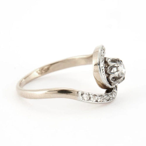 Bague 52 Bague Tourbillon en or jaune et blanc 18 carats sertie de diamants 58 Facettes