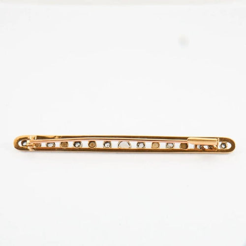 Broche Broche-barrette ancienne - Diamants et perles fines en or jaune et or blanc 58 Facettes