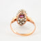 Bague 55 Bague ancienne rubis et diamants en or jaune 18 carats 58 Facettes