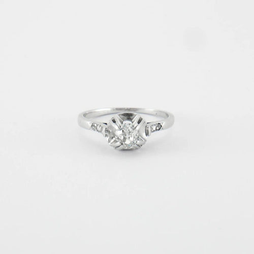 Bague 54 Solitaire - Bague en or blanc 750 avec diamant 0,30 ct 58 Facettes