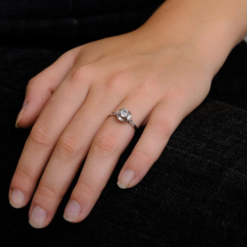 Bague 54 Solitaire - Bague en or blanc 750 avec diamant 0,30 ct 58 Facettes