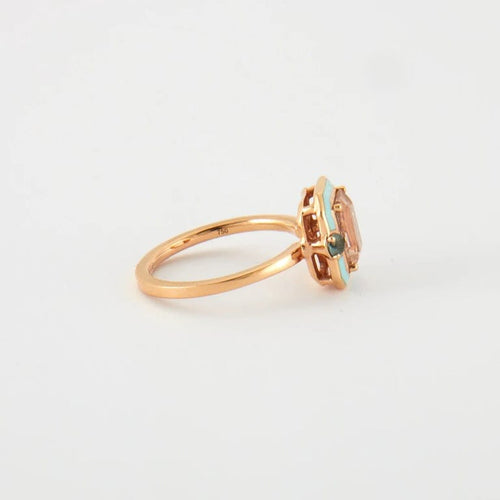 Bague 52.5 Selim Mouzannar Gemma - Bague en or rose avec morganite et tanzanites 58 Facettes