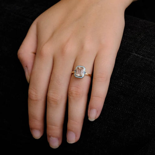 Bague 52.5 Selim Mouzannar Gemma - Bague en or rose avec morganite et tanzanites 58 Facettes