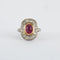 Bague 56 Bague en or jaune et blanc, rubis et diamants 58 Facettes