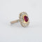 Bague 56 Bague rubis cabochon et diamants en or jaune et or blanc 750 58 Facettes