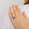 Bague 56 Bague rubis cabochon et diamants en or jaune et or blanc 750 58 Facettes