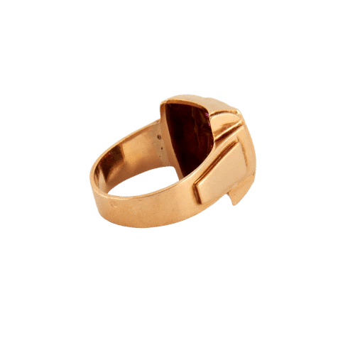 Bague 55 Bague tank en or rose 18 carats avec diamants 58 Facettes