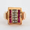 Bague 55 Bague tank en or rose 18 carats avec diamants 58 Facettes