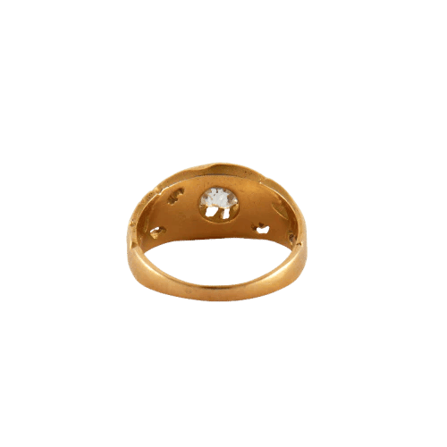 Bague 57 Bague Art nouveau en or jaune 750 sertie d’un diamant 58 Facettes