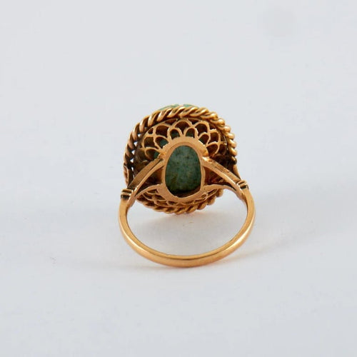Bague 53.5 Bague scarabée turquoise en or jaune 750 58 Facettes