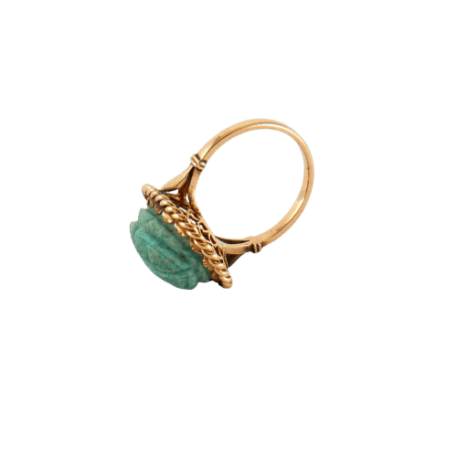 Bague 53.5 Bague scarabée turquoise en or jaune 750 58 Facettes