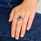 Bague 59 Bague Pompadour Art déco en or jaune et or blanc, saphir et diamants 58 Facettes