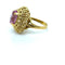 Bague 49.5 Bague vintage en or jaune 18 carats, pierre rose synthèse 58 Facettes