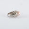 Bague 52.5 Bague jonc - Perle rose et diamants en or blanc 18 ct 58 Facettes