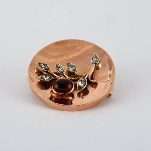 Broche Broche ancienne rubis et diamants en or rose et or blanc 58 Facettes