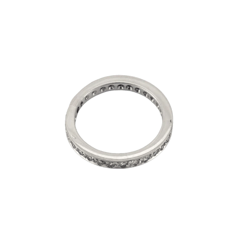 Bague 59 Alliance - Bague en or blanc 750 sertie de diamants 58 Facettes