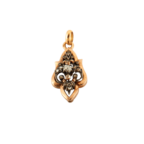 Pendentif Pendentif ancien Napoléon III en or rose et diamants 58 Facettes