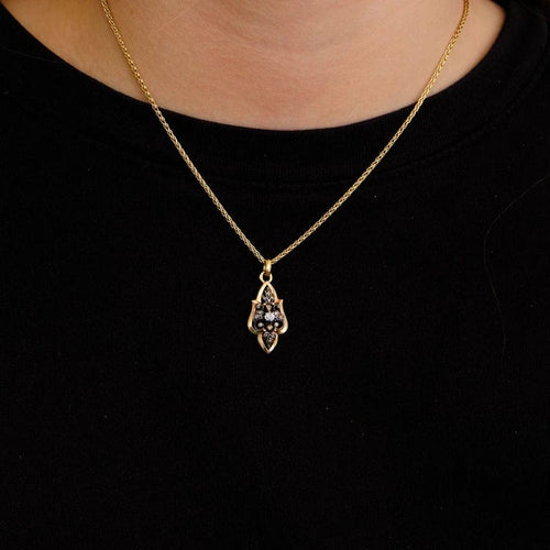 Pendentif Pendentif ancien Napoléon III en or rose et diamants 58 Facettes
