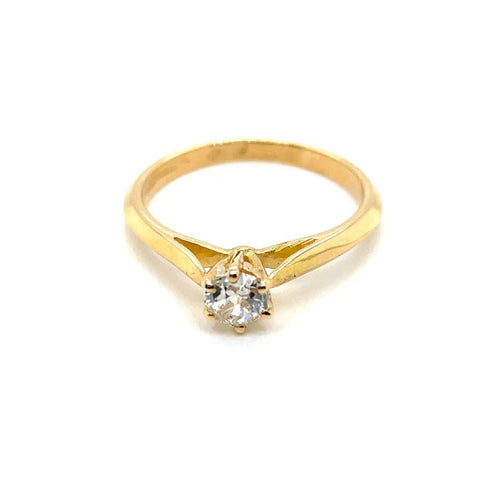Bague 52.5 Solitaire - Bague en or jaune et diamant 58 Facettes