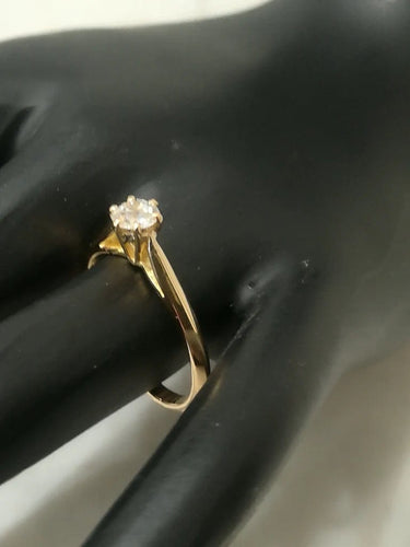 Bague 52.5 Solitaire - Bague en or jaune et diamant 58 Facettes