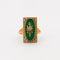Bague 52 Bague Napoléon III en or jaune, platine, agate verte et diamants 58 Facettes