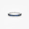 Bague 54 Demi-alliance - Bague en or blanc 750 sertie de saphirs 58 Facettes