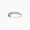 Bague 54 Demi-alliance - Bague en or blanc 750 sertie de saphirs 58 Facettes
