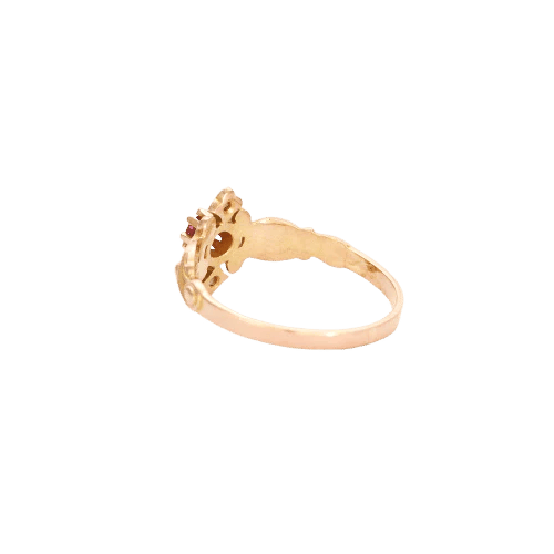 Bague 55.5 Bague ancienne rubis et diamants en or rose 18 carats 58 Facettes