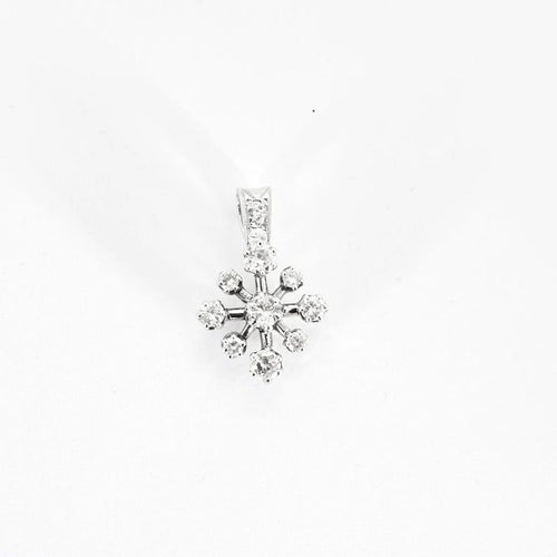 Pendentif Pendentif flocon en or blanc 18 ct et diamants 58 Facettes