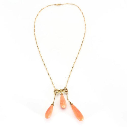 Collier Collier négligé - Collier en or rose et diamants, corail 58 Facettes