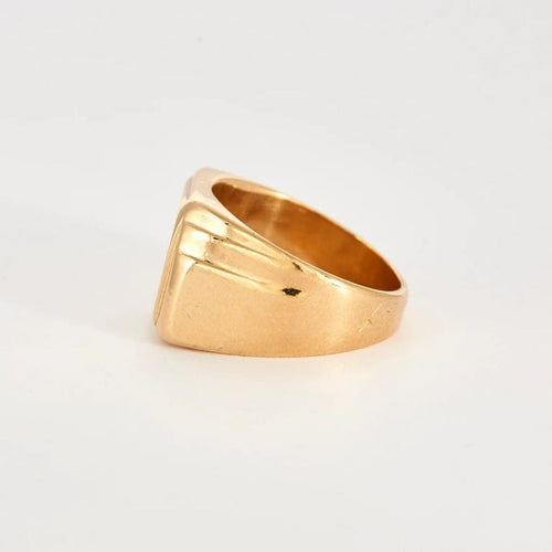 Bague 67 Chevalière homme en or jaune 750 58 Facettes