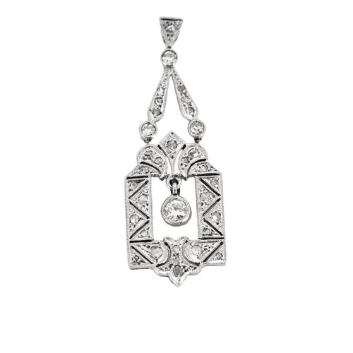 Pendentif Pendentif ancien en or jaune et blanc 18 ct et diamants 58 Facettes