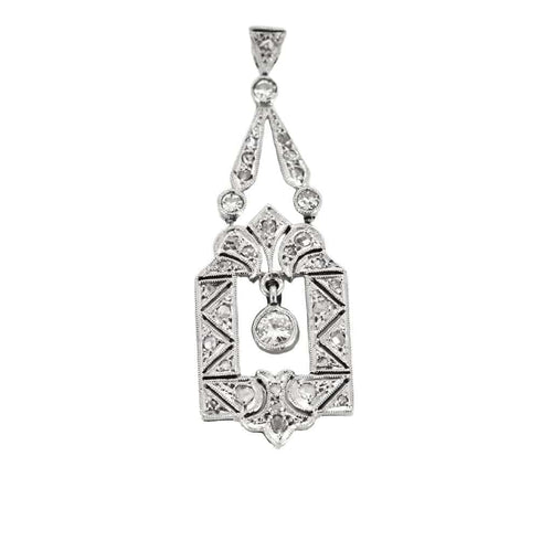 Pendentif Art déco - Pendentif en or jaune et blanc et diamants 58 Facettes