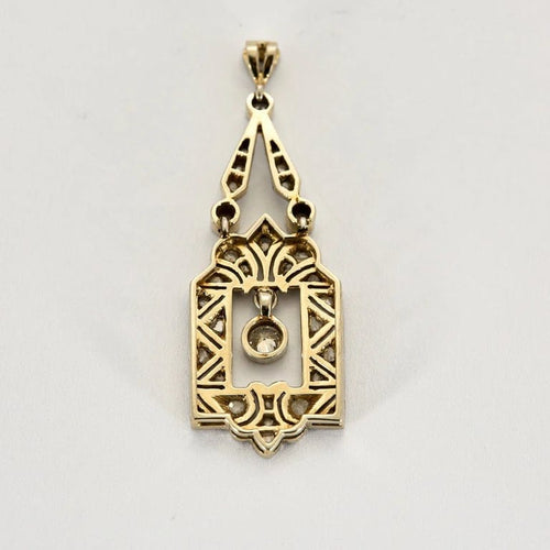 Pendentif Pendentif ancien en or jaune et blanc 18 ct et diamants 58 Facettes
