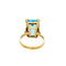 Bague 53.5 Bague topaze bleue taille émeraude en or jaune 18 ct 58 Facettes