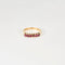 Bague 55 Demi-alliance - Bague en or jaune 14K sertie de rubis 58 Facettes