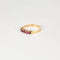 Bague 55 Demi-alliance - Bague en or jaune 14K sertie de rubis 58 Facettes