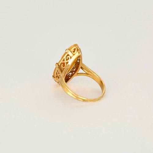 Bague 52 Bague camée en or jaune 18 ct 58 Facettes